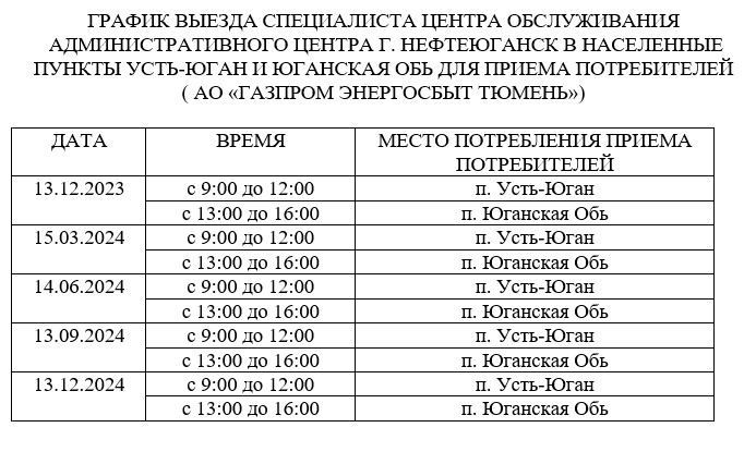 Расписание встреч ГазпромЭнергосбытТюмень.